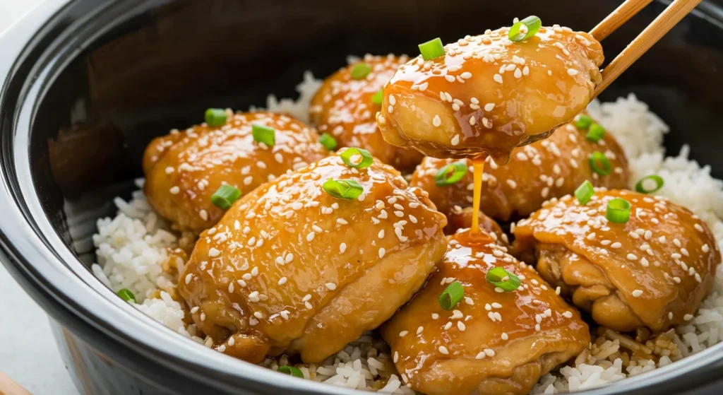 Crockpot Honey Garlic Chicken (Sweet & Savory) featur image