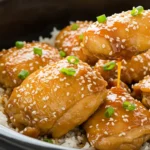 Crockpot Honey Garlic Chicken (Sweet & Savory) featur image