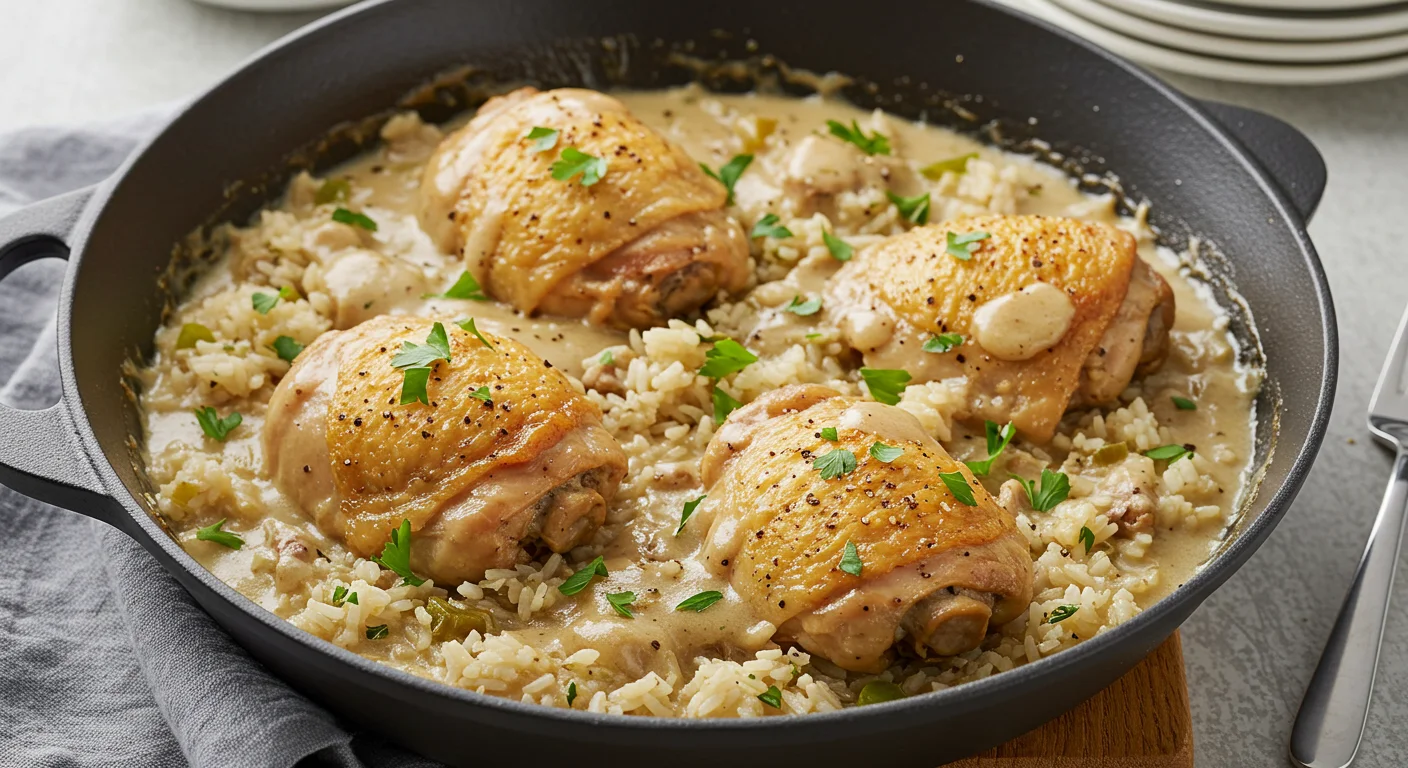 Smothered Chicken and Rice (One-Pot Meal)