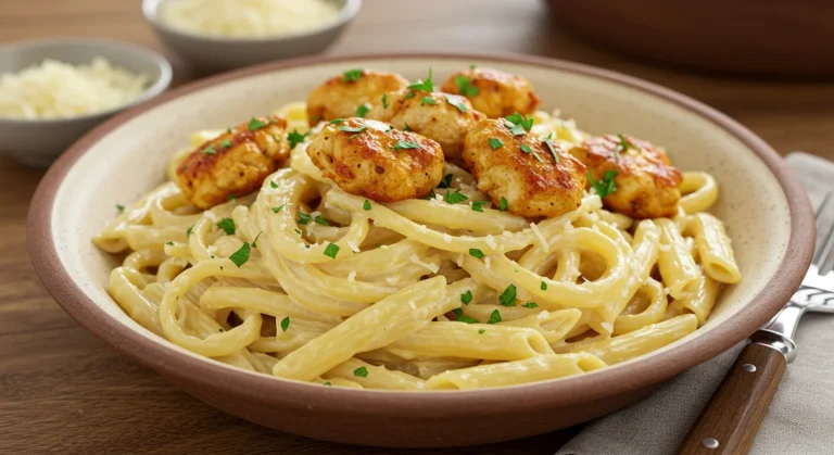 Garlic Parmesan Chicken Pasta Feature image