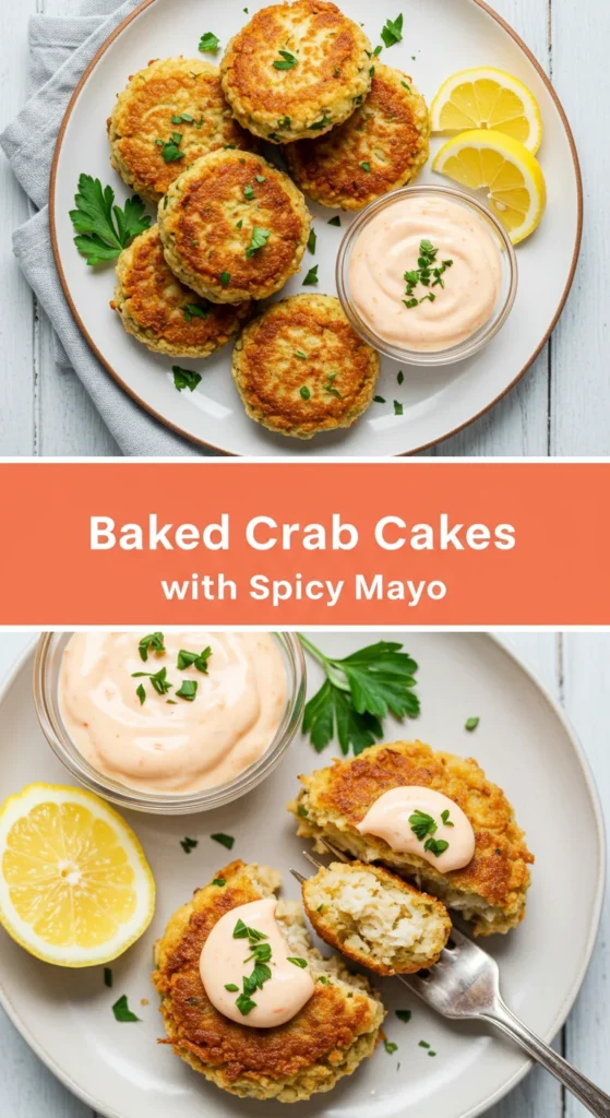 Baked Crab Cakes with Spicy Mayo 2 Baked Crab Cakes with Spicy Mayo