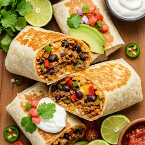 Beef and Black Bean Burritos