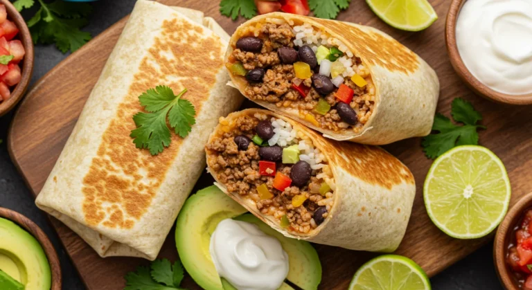Beef and Black Bean Burritos feature image