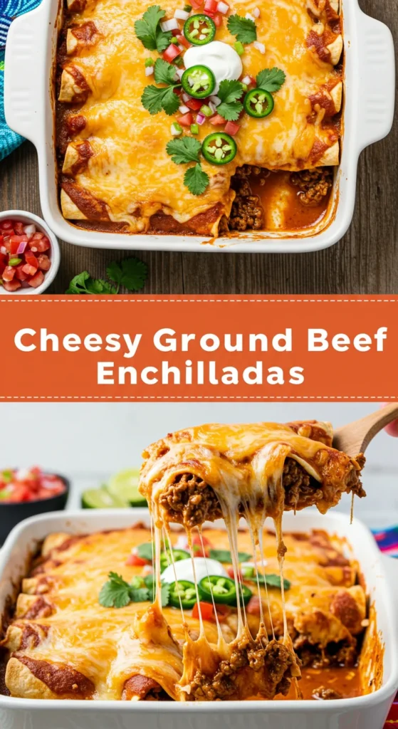 Cheesy Ground Beef Enchiladas
