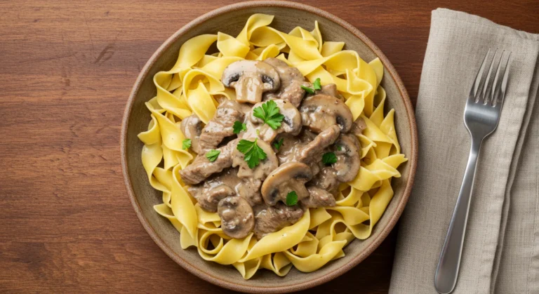 Classic Beef Stroganoff with Egg Noodles feature image