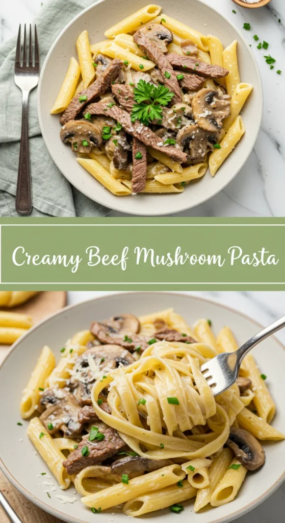 Creamy Beef and Mushroom Pasta
