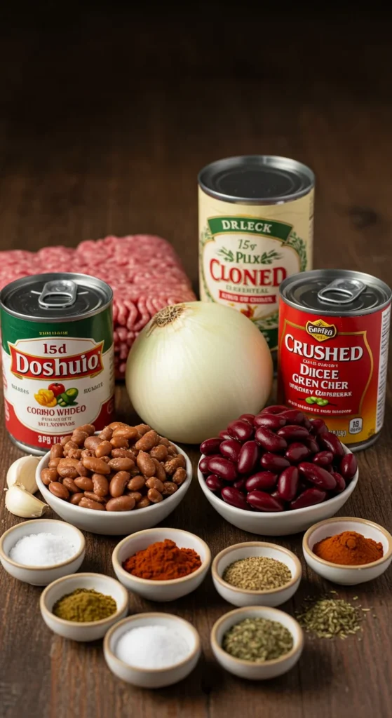 Essential Ingredients for Beef Chili with Beans