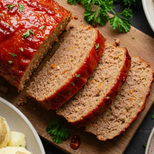 Oven Baked Meatloaf with Tomato Glaze feature image Oven-Baked Meatloaf with Tomato Glaze feature image