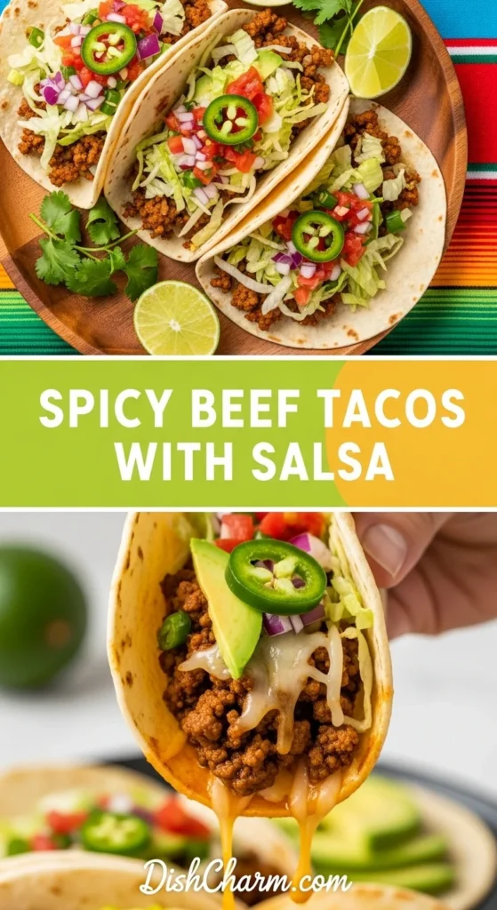 Spicy Beef Tacos with Salsa 1 Spicy Beef Tacos with Salsa