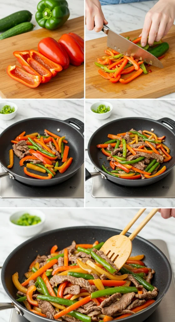 Step by Step Cooking Method for Beef and Vegetable Stir Fry Step-by-Step Cooking Method for Beef and Vegetable Stir Fry