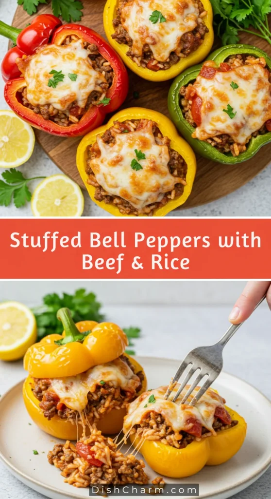 Stuffed Bell Peppers with Beef Rice 1 Stuffed Bell Peppers with Beef & Rice