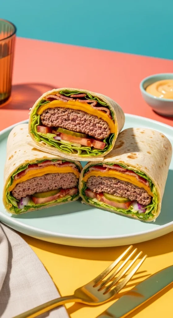 Bacon Cheeseburger Burger Wraps Bacon Cheeseburger Burger Wraps