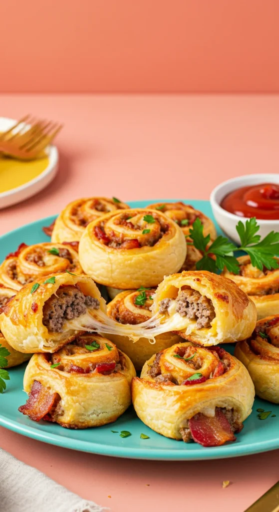 Bacon Cheeseburger Roll Ups 5 Bacon Cheeseburger Roll-Ups