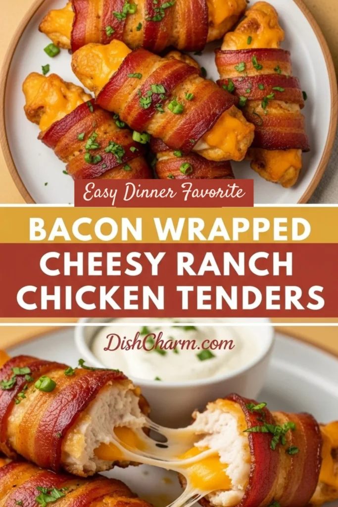 Bacon Wrapped Cheesy Ranch Chicken Tenders 2 Bacon Wrapped Cheesy Ranch Chicken Tenders