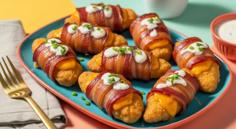 Bacon Wrapped Cheesy Ranch Chicken Tenders feature image