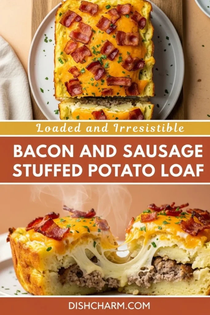 Bacon and Sausage Stuffed Potato Loaf 1 Bacon and Sausage Stuffed Potato Loaf