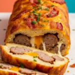 Bacon and Sausage Stuffed Potato Loaf
