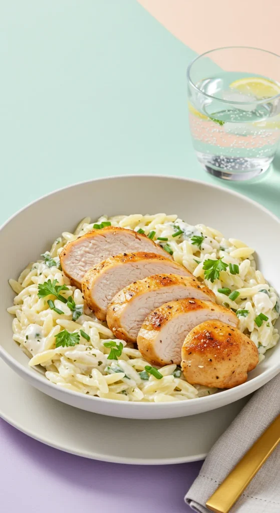 Boursin Orzo With Chicken
