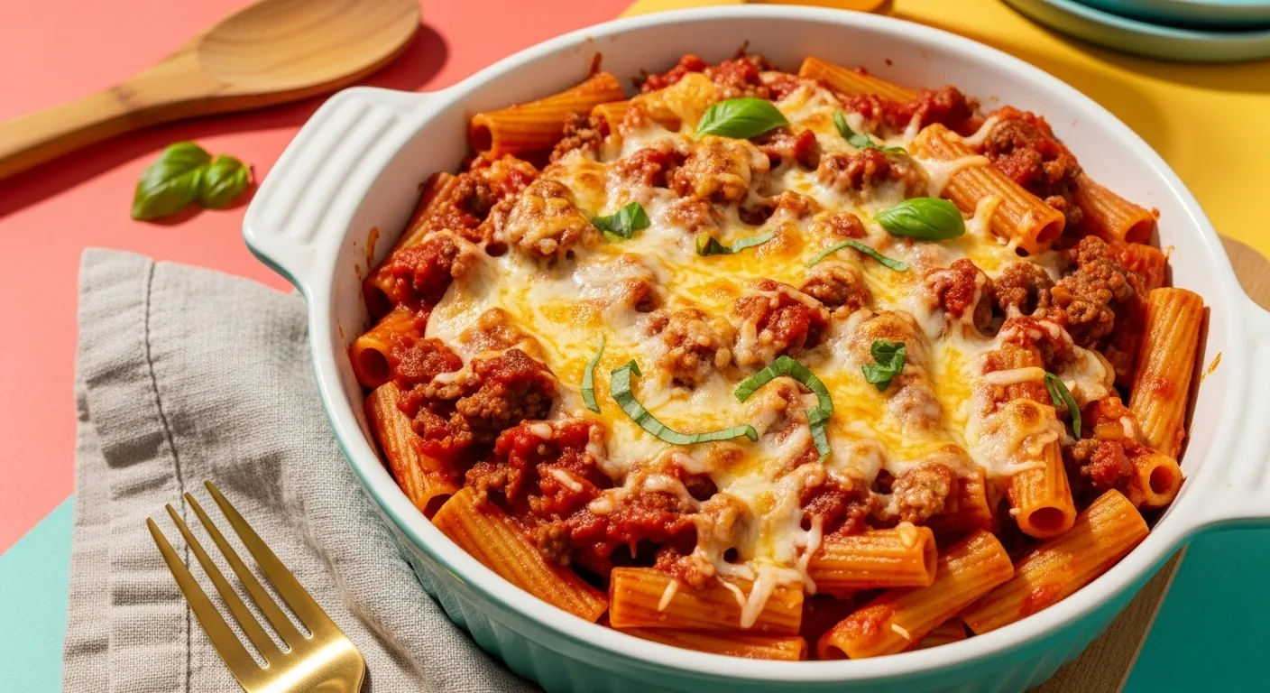 Cheesy Beef and Italian Sausage Rigatoni feature image