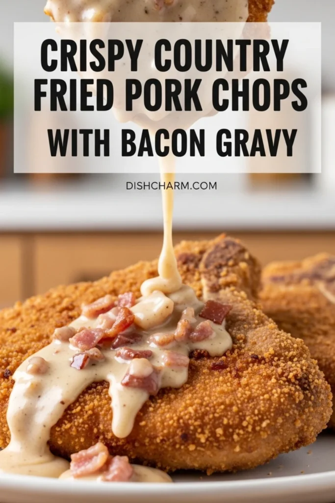 Country Fried Pork Chops with Bacon Gravy 