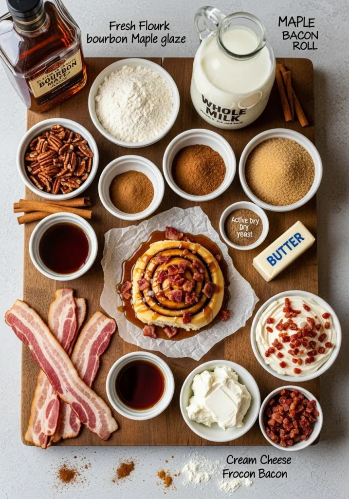 Essential Ingredients and Variations of  Maple Bacon Cinnamon Rolls