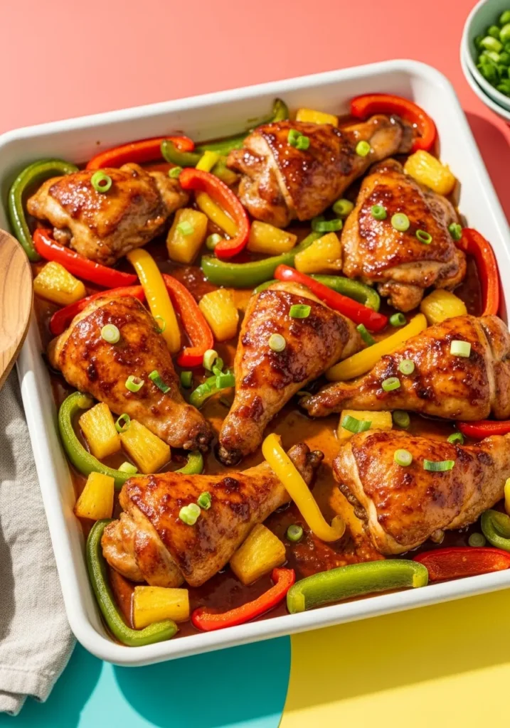 Hawaiian Chicken Sheet Pan – Sweet and Savory 5 Hawaiian Chicken Sheet Pan – Sweet and Savory