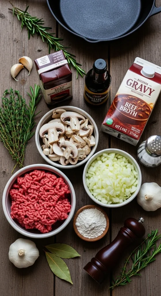 Ingredients for Traditional Hamburger Gravy