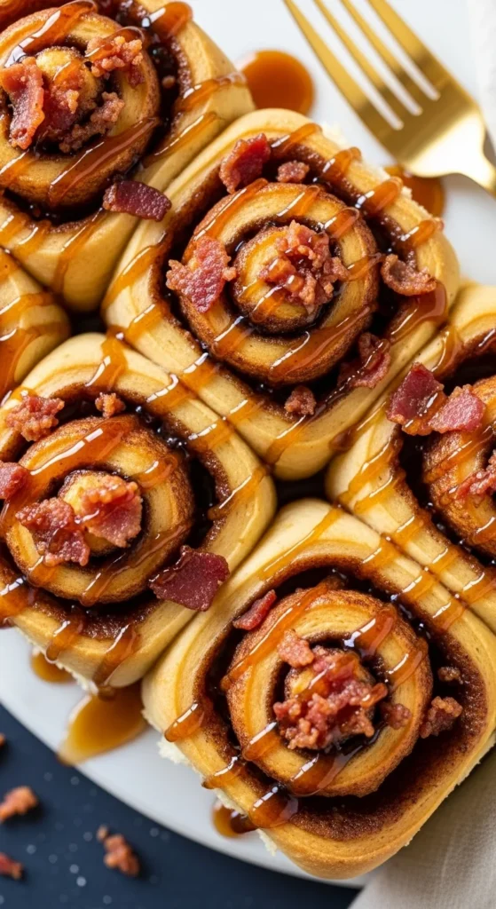 Maple Bacon Cinnamon Rolls