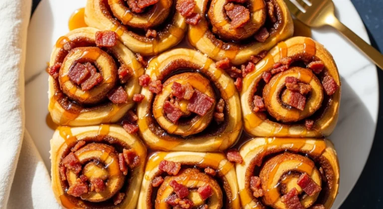 Maple Bacon Cinnamon Rolls feature image