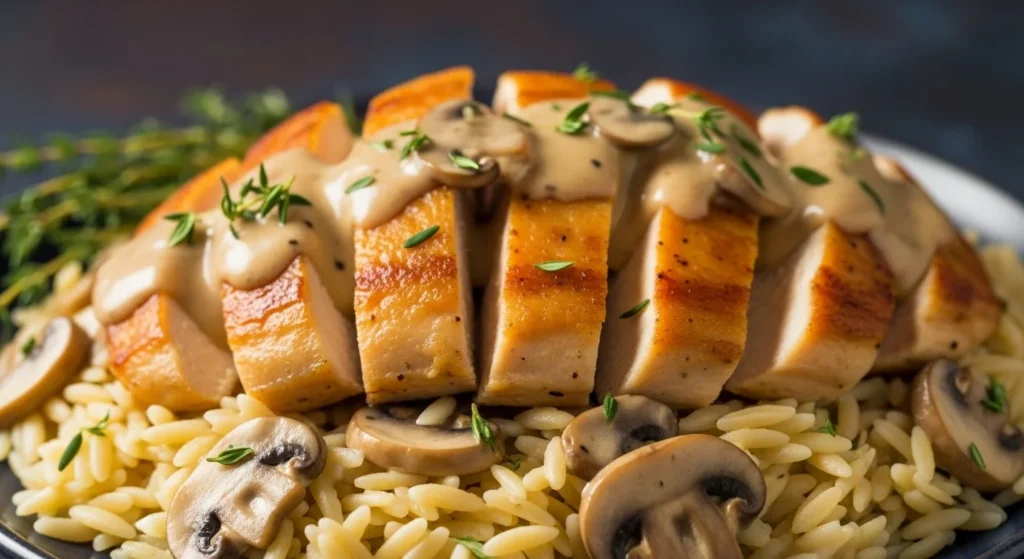 Marsala Chicken Orzo recipe feature image
