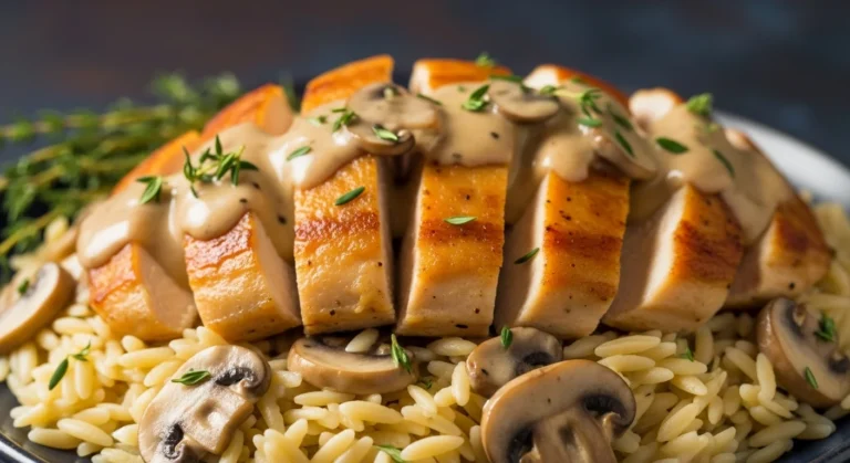 Marsala Chicken Orzo recipe feature image