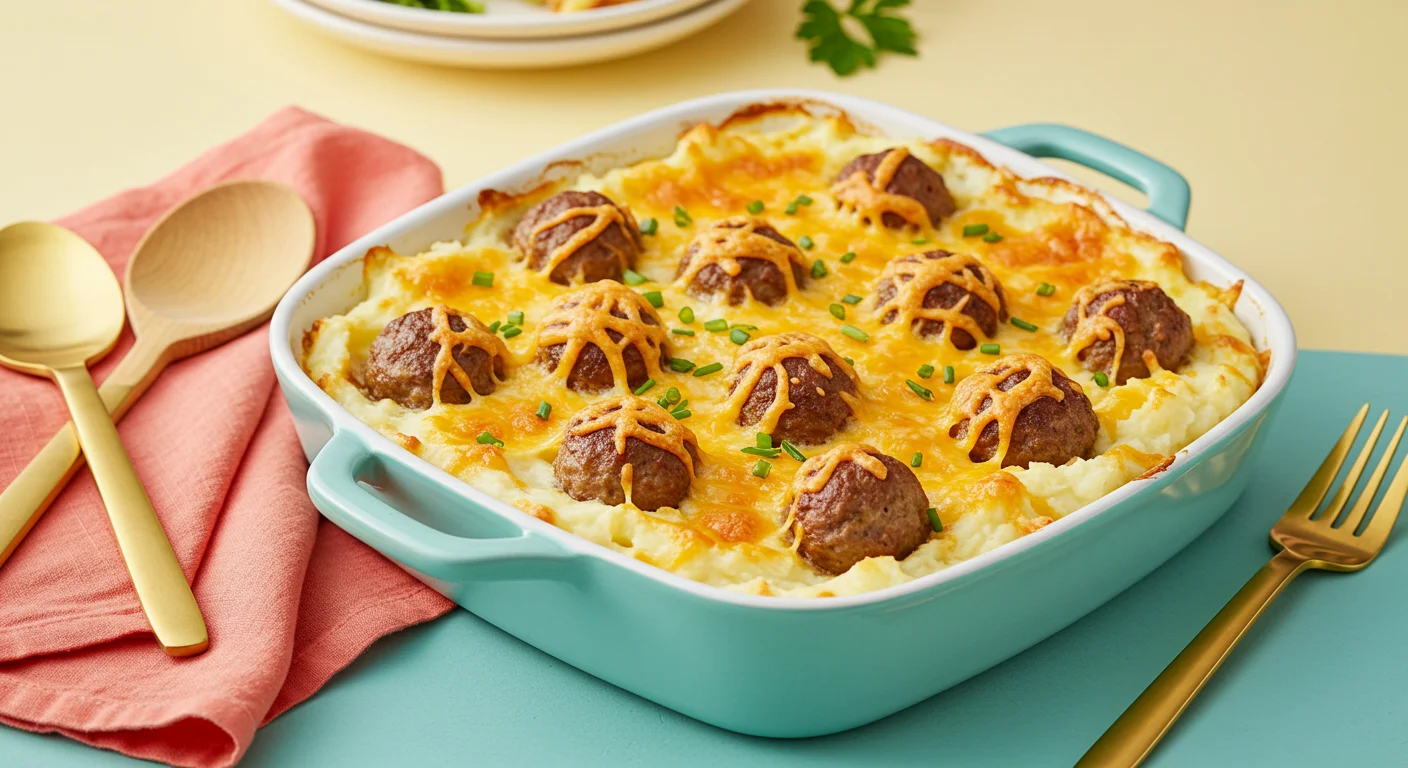 Meatball and Mashed Potato Bake feature image