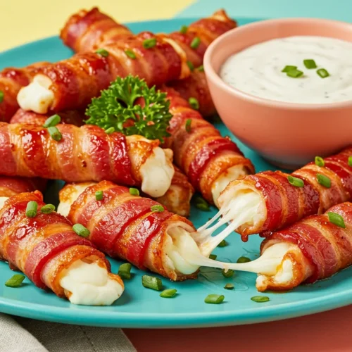 Nashville Hot Bacon Wrapped Mozzarella Sticks 5 Nashville Hot Bacon Wrapped Mozzarella Sticks