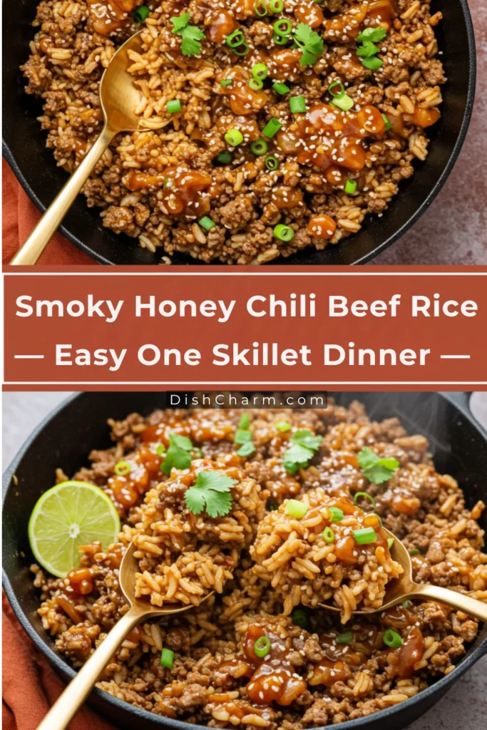 One Skillet Smoky Honey Chili Beef Rice