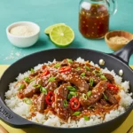 One Skillet Smoky Honey Chili Beef Rice