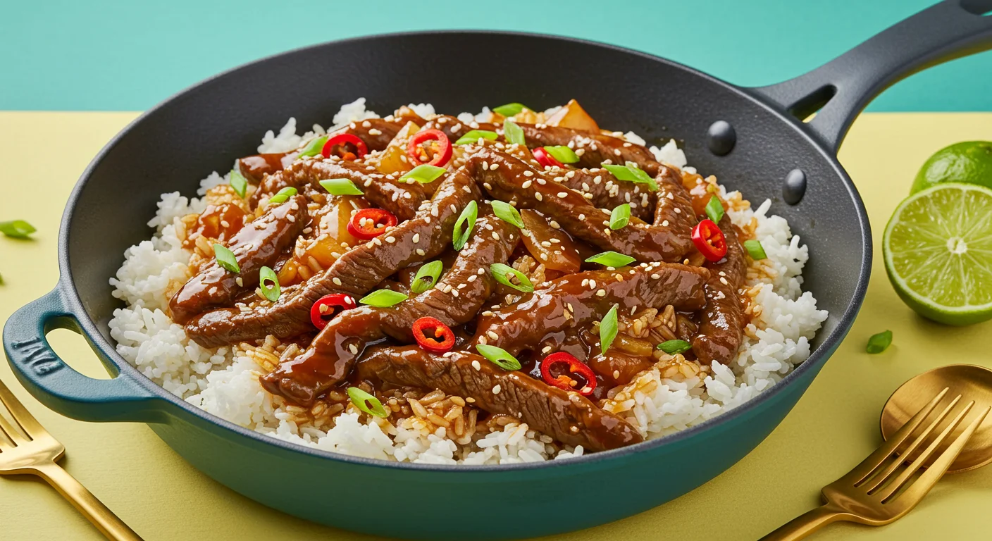 One Skillet Smoky Honey Chili Beef Rice feature image