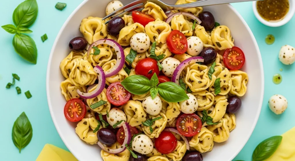 Zesty Tortellini Pasta Salad Recipe feature image