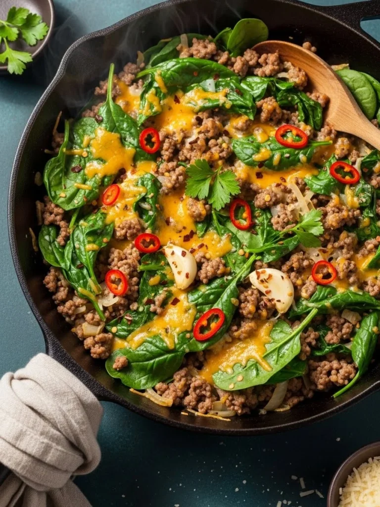 Ground Beef and Spinach Skillet Ground Beef and Spinach Skillet