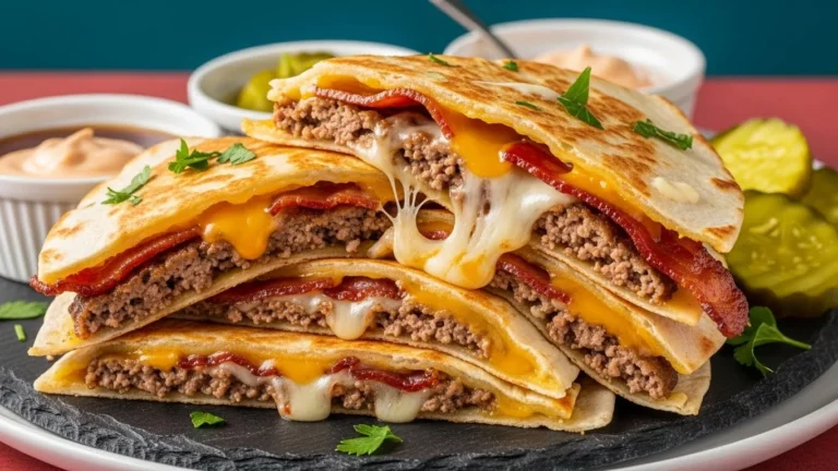 Maple Bacon Cheeseburger Quesadillas