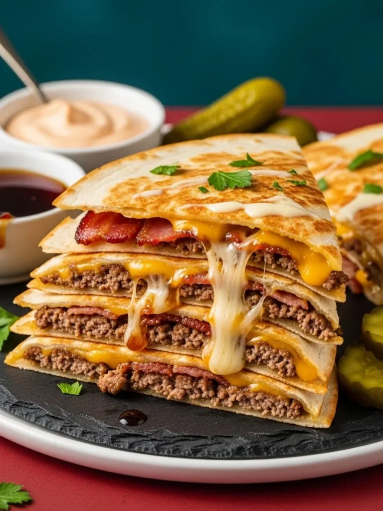 Maple Bacon Cheeseburger Quesadillas 6 Maple Bacon Cheeseburger Quesadillas