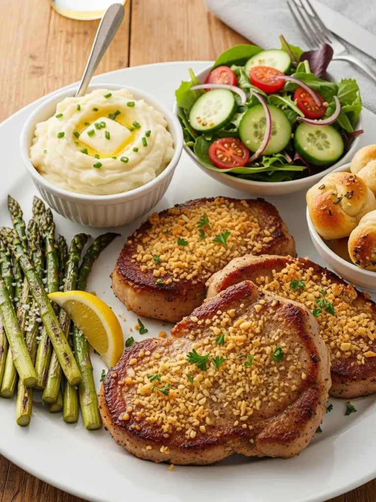 Serving Suggestions and Side Pairings of Garlic Parmesan Pork Chops Serving Suggestions and Side Pairings of Garlic Parmesan Pork Chops