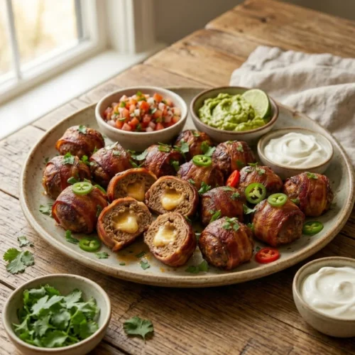 Bacon Wrapped Taco Stuffed Meatballs 1 Bacon Wrapped Taco Stuffed Meatballs (1)