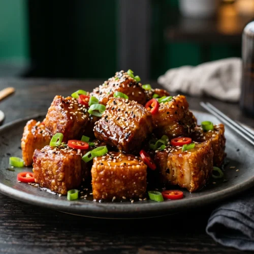 Crispy Honey Garlic Pork Belly Bites 2 Crispy Honey Garlic Pork Belly Bites