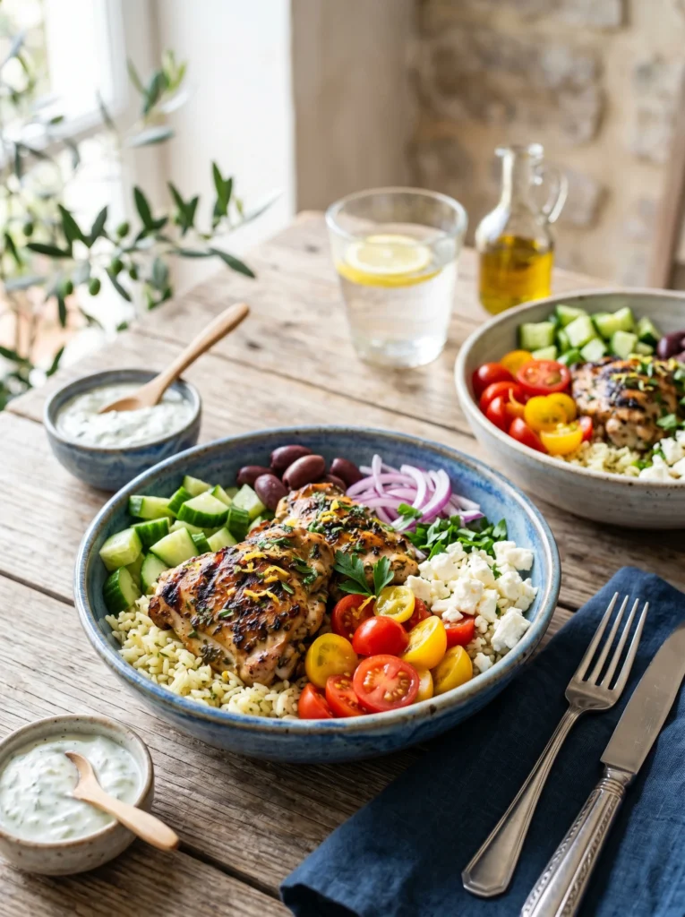 Greek Chicken Bowls Greek Chicken Bowls